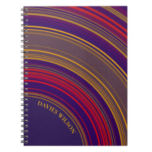 Carnet Motif géométrique violet chic monogramme nom
