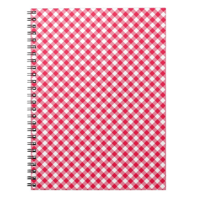 Carnet Motif Gingham Rouge et Blanc Classique Rustique (Devant)