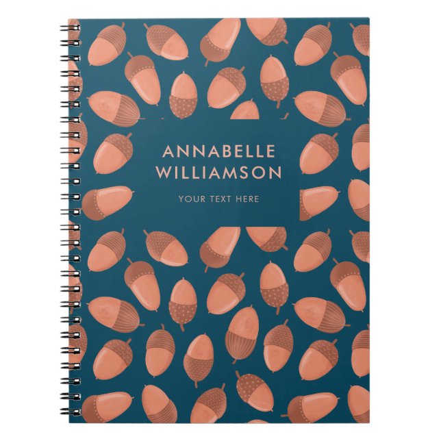 Carnet Motif gland de chêne (Devant)