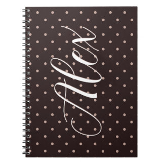 Carnet Motif graphique classique marron boho à pois