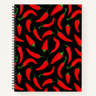 Carnet Motif graphique épicé Red Chili Peppers