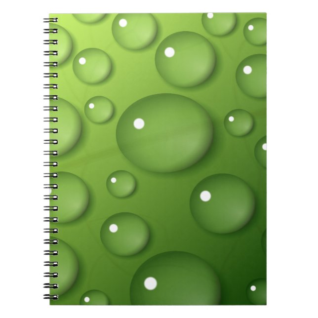 Carnet Motif Green Raindrop (Devant)