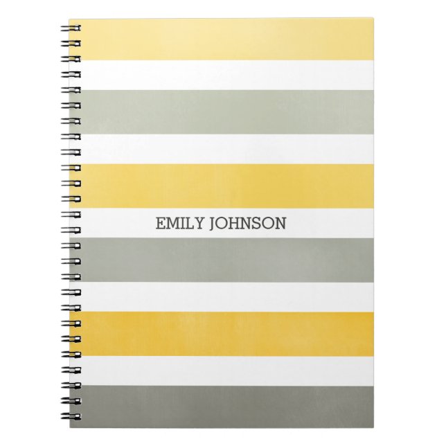 Carnet Motif Gris et Gris et Gris Jaune (Devant)