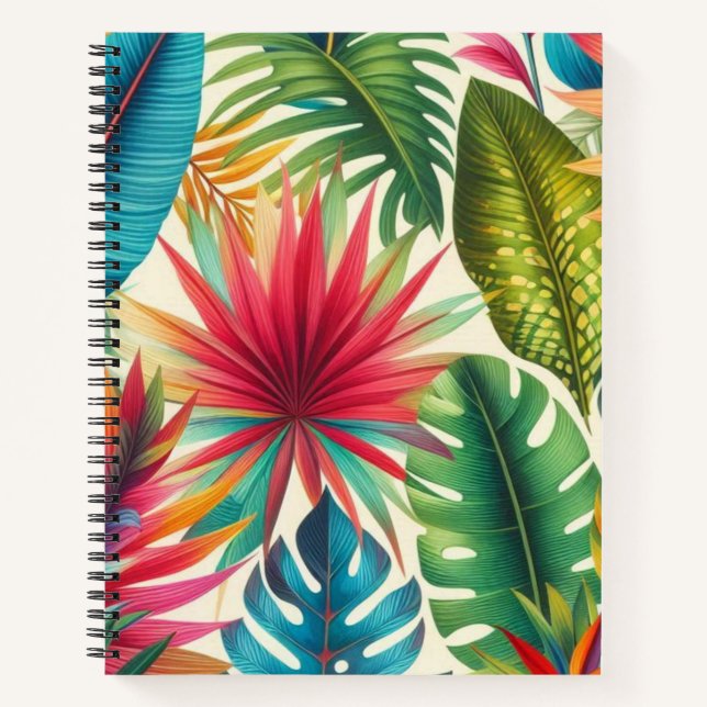 Carnet Motif hawaïen Feuille tropical (Devant)