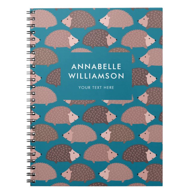 Carnet Motif hérisson personnalisé (Devant)