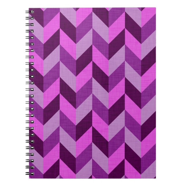 Carnet Motif Herringbone en violet (Devant)