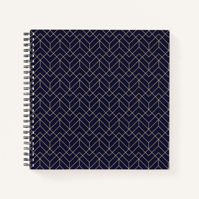 Carnet Motif Hexagon bleu (Devant)