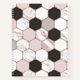 Carnet Motif Hexagon de marbre géométrique moderne