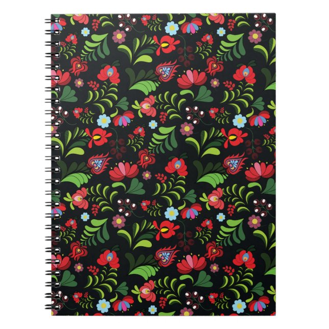 Carnet Motif hongrois de broderie Matyo (Devant)