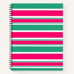 Carnet Motif horizontal rayé rouge-vert