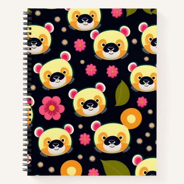 Carnet Motif inclinable Panda sans soudure (Devant)