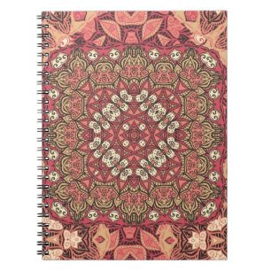 Carnet Motif indien abstrait médaillon. Boho et gypsy