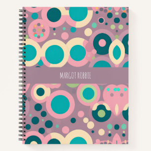 Carnet Motif isométrique Kawai Circle Rose Navy