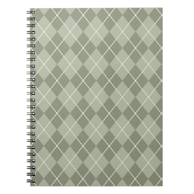 Carnet Motif Jacquard vert (Devant)