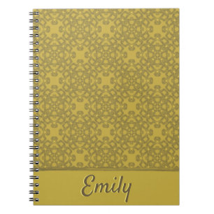 Carnet Motif jaune moutarde personnalisé