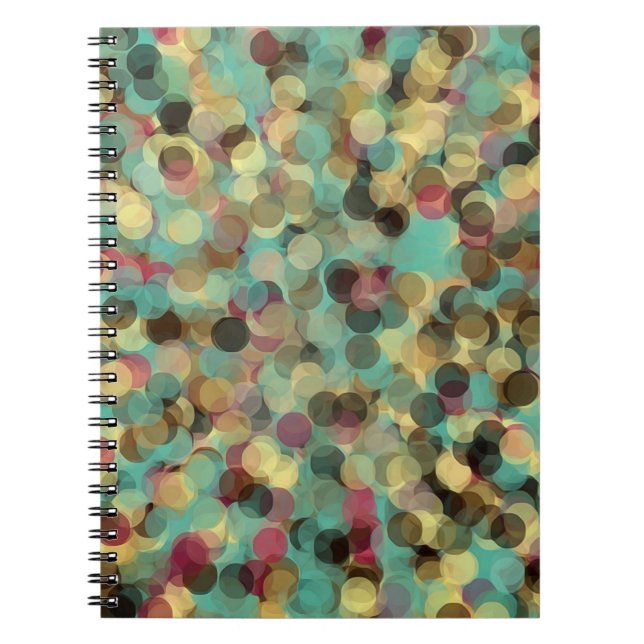 Carnet motif jaune rose vert et bleu abstrait (Devant)