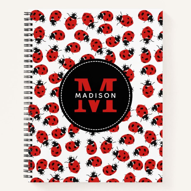 Carnet Motif joli coccinelle rouge  (Devant)