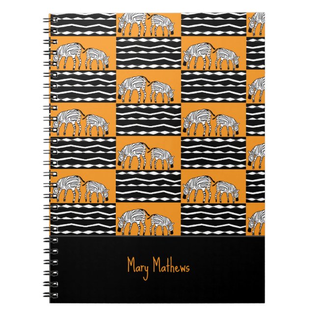 Carnet Motif kényan mignon, Orange (Devant)