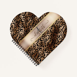 Carnet Motif léopard Bronze Noir Monogramme