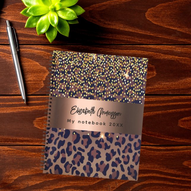 Carnet Motif léopard marron noir doré bronze (Créateur téléchargé)