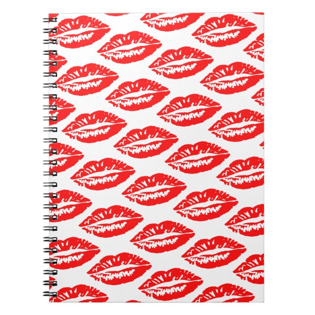 Carnet Motif Lèvres Rouges (Devant)