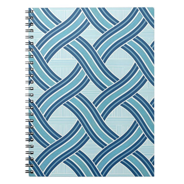 Carnet Motif Lignes Bleues (Devant)