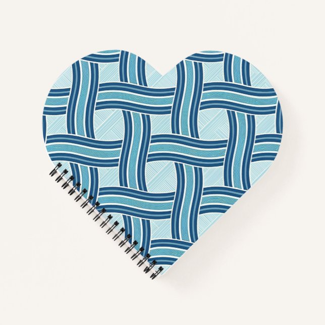 Carnet Motif Lignes Bleues (Devant)