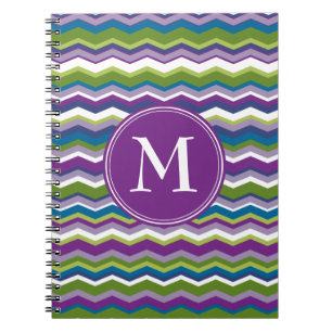 Carnet Motif lumineux de Chevron avec le monogramme