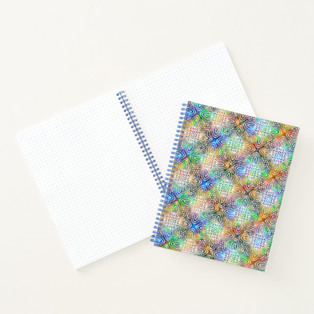 Carnet Motif Mandala Blanc Sur Des Tons Bijoux Colorés (Intérieur)
