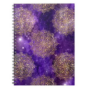 Carnet Motif Mandala Dharma Galaxie Or & Violet