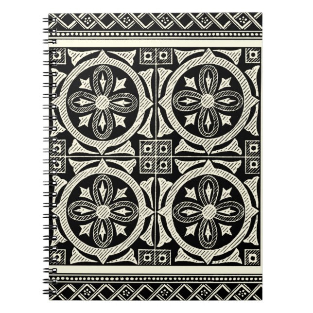 Carnet Motif Mandala noir et blanc par Vision Studio (Devant)