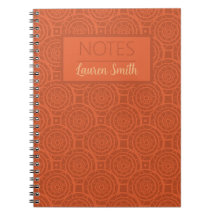 Motif Mandala Orange Terre Rétro