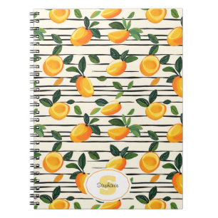 Carnet Motif Mango Aquarelle avec Feuilles verts