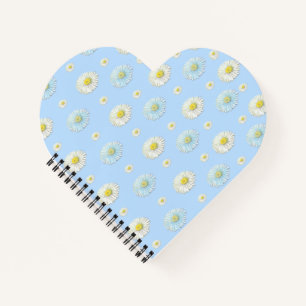 Carnet Motif marguerrier sur arrière - plan bleu clair