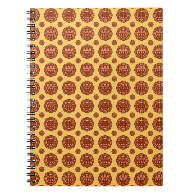 Carnet Motif Mariage chinois Double Xi (Devant)