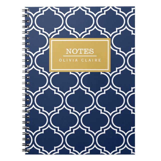 Carnet Motif Marocain Gold Nom Modèle (Devant)