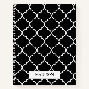 Carnet Motif marocain méditerranéen noir et blanc