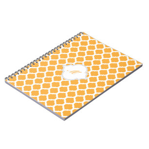 Carnet Motif marocain orange avec ordinateur portable Mon