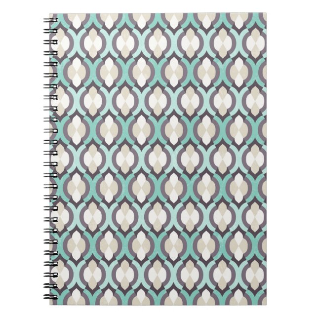 Carnet Motif marocain turquoise (Devant)