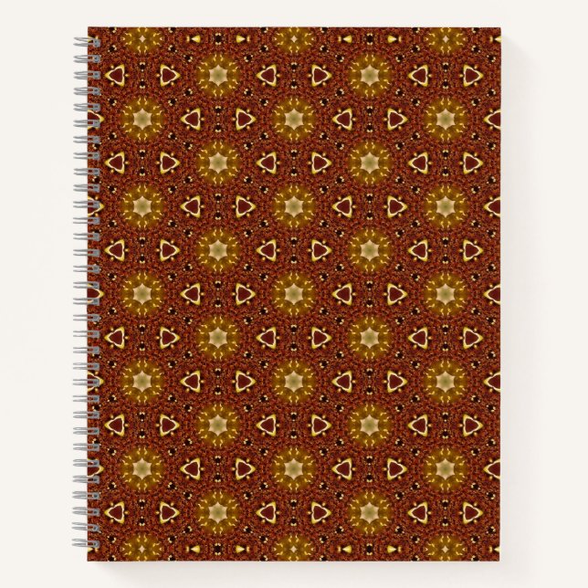 Carnet Motif Masala Brun Jaune Épicé (Devant)