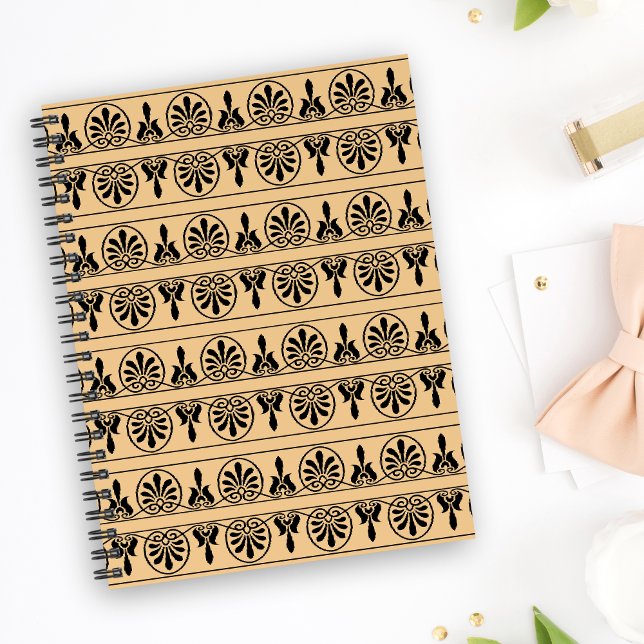 Carnet Motif Méditerranéen Arabesque Grec Brun (Créateur téléchargé)