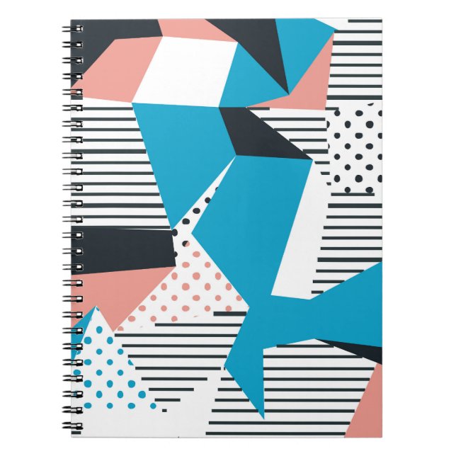 Carnet Motif Memphis : Tendance Abstraite Minimaliste (Devant)