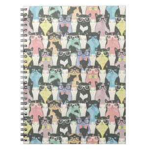 Carnet Motif mignon de chats de hippie