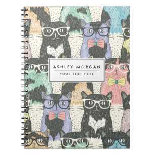 Carnet Motif mignon de chats de hippie