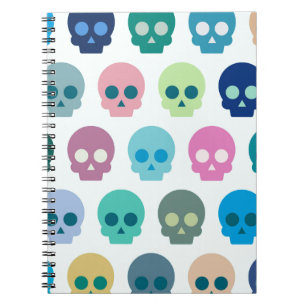 Carnet Motif mignon de crâne coloré