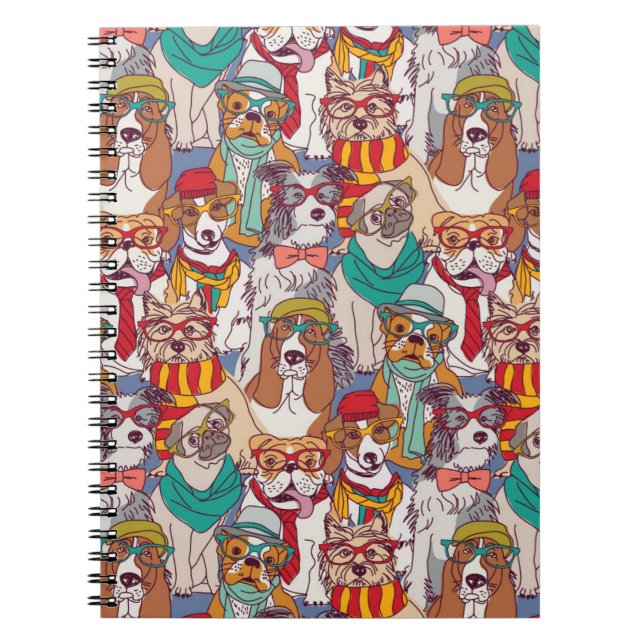 Carnet Motif mignon de mode de chiot (Devant)