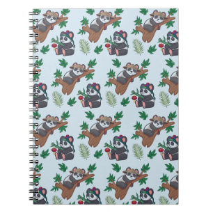 Carnet Motif mignon de pandas chinois