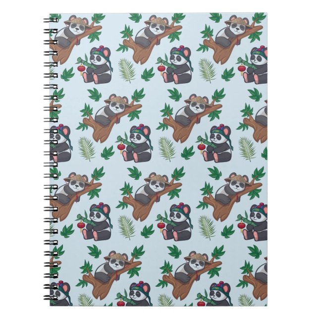 Carnet Motif mignon de pandas chinois (Devant)