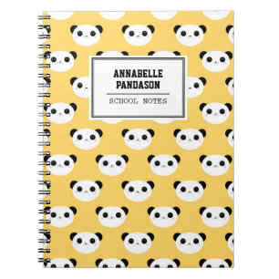 Carnet Motif mignon de visage de panda de Kawaii