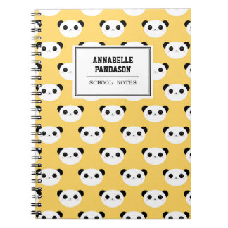 Carnet Motif mignon de visage de panda de Kawaii